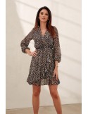 Rochie cu decolteu plic, neagra PR32464 - Magazin online - Boutique